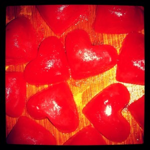 Frozen Watermelon Hearts