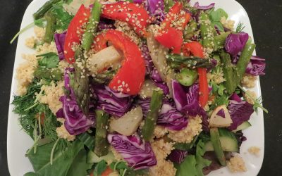 Roasted Asparagus & Red Pepper Millet Salad