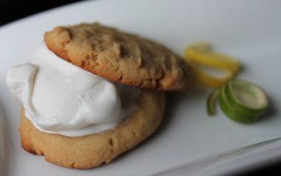 Chewy Lemon Honey Cookie featuring Key Lime Screamin’ Brothers Ice Cream