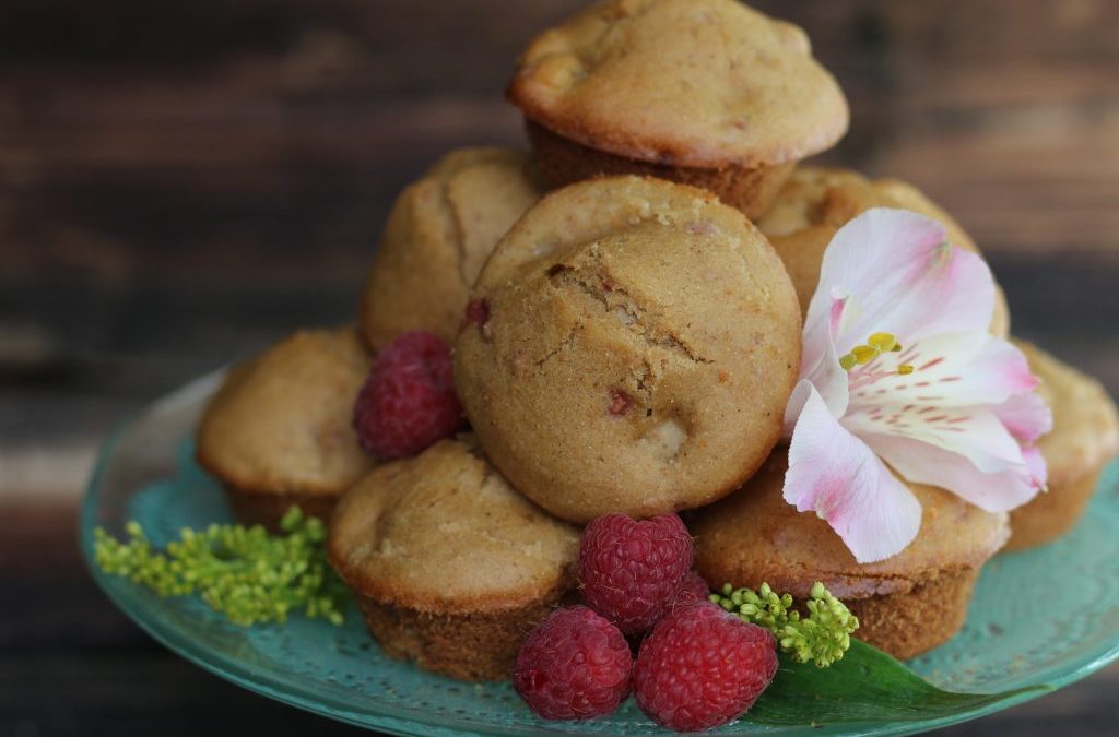 Raspberry Apple Spice Almond Muffins
