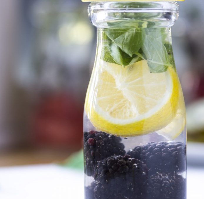Blackberry Lemon Basil Infused Water