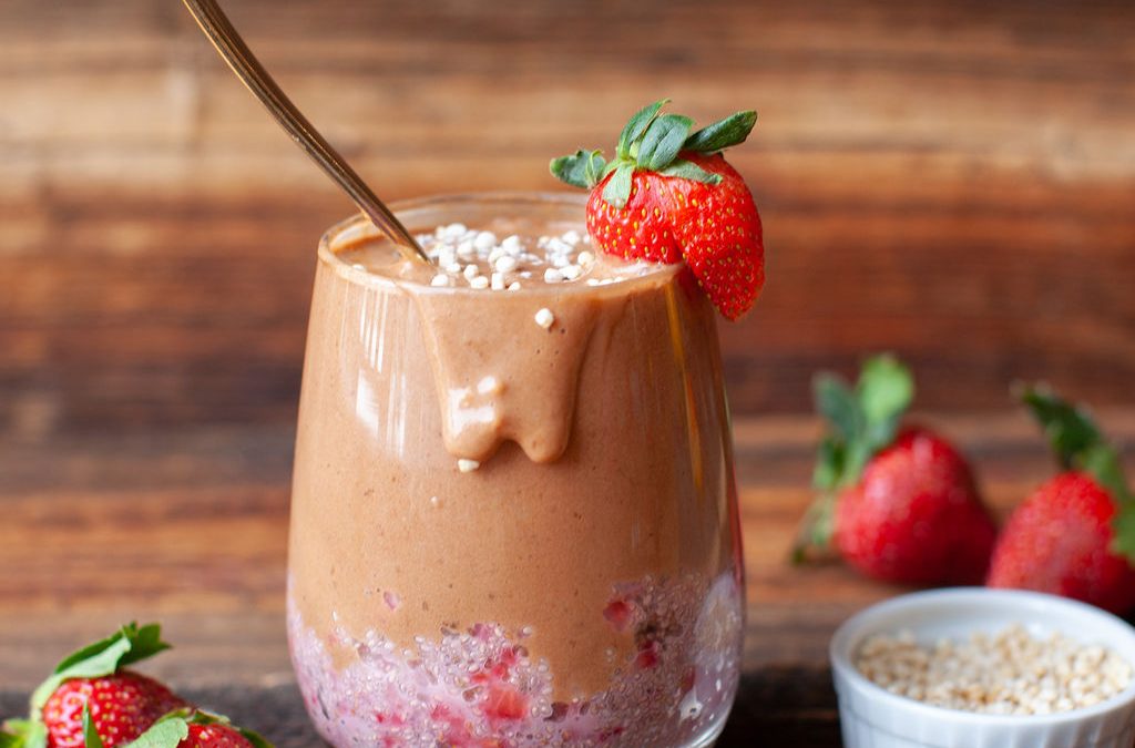 Strawberry Chia Chocolate Peanut Butter Smoothie